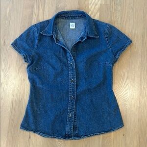 GAP Blue Denim Short Sleeve Top